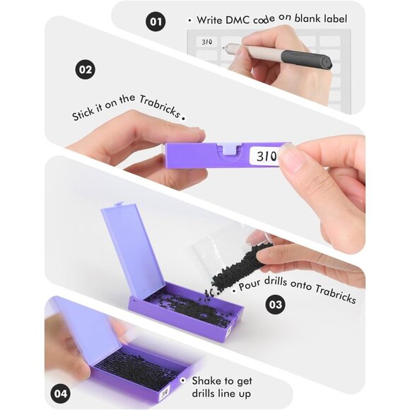 2-in-1 Diamond Art Trays With Lids,Anti-static Diamond Art Storage Containers, D - Picture 5 of 8